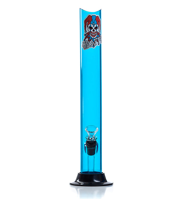 15-inch Graffix straight acrylic bong in light blue