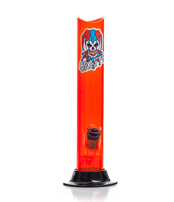 10-inch Graffix skinny straight acrylic bong in orange
