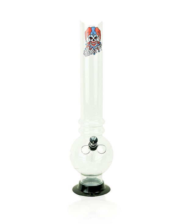 8-inch Graffix skinny bubble acrylic bong in white
