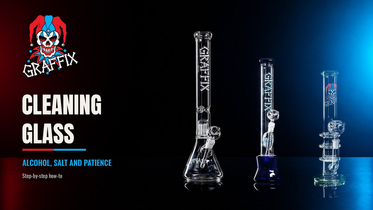 Graffix glass beaker, glass can and honeycomb straight water pipes