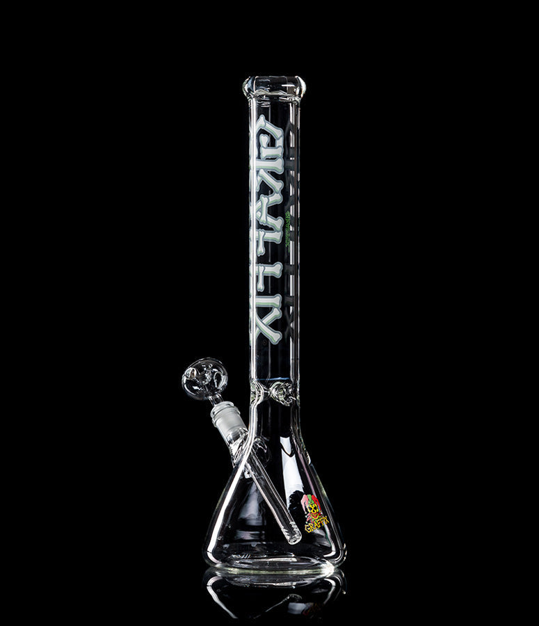 18" BEAKER + PERK - GREEN LOGO