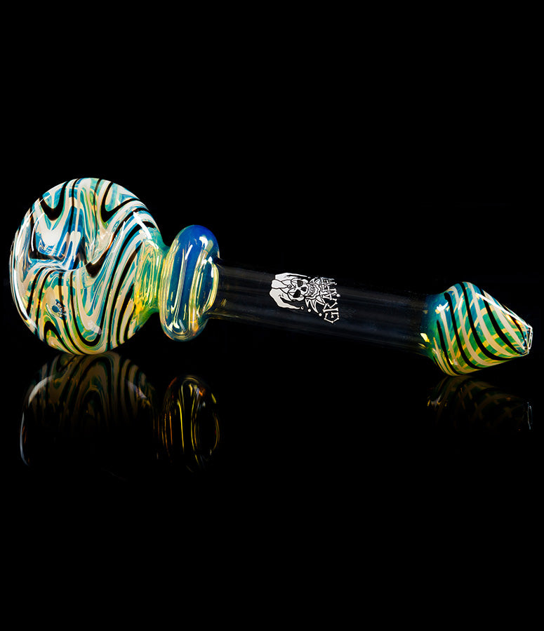 18-inch Graffix Big Ass Pipe with green and blue wig-wag color work